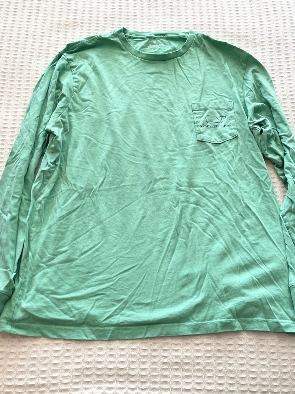 Vineyard Vines Men’s Long-Sleeve Pocket Tee in Green size large